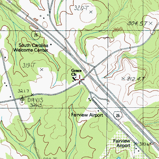 Topographic Map of Joe Walker School (historical), SC