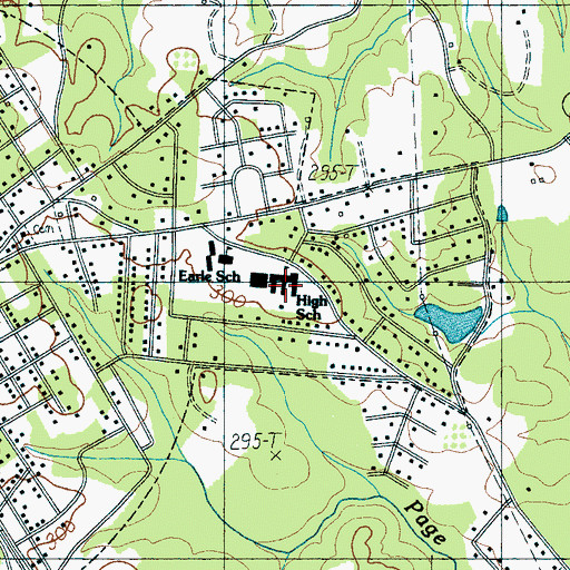 Topographic Map of Landrum High School, SC