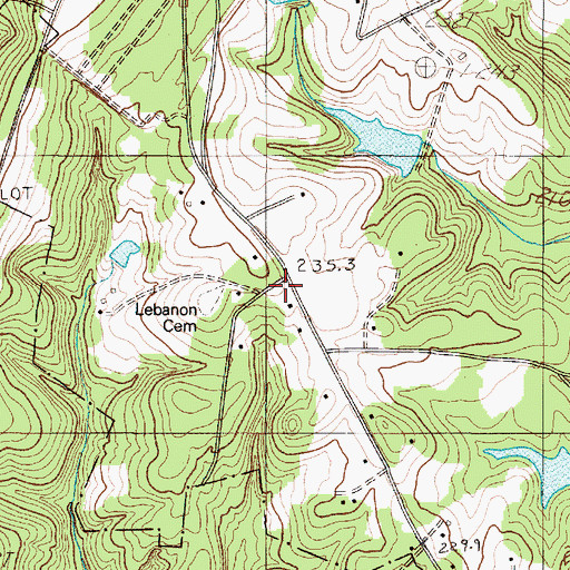 Topographic Map of Lebanon Church (historical), SC