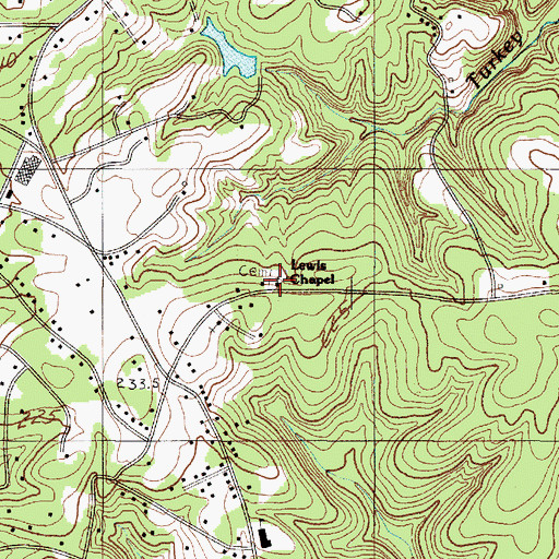 Topographic Map of Lewis Chapel, SC
