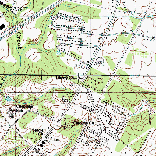 Topographic Map of Liberty United Methodist Church Graveyard, SC