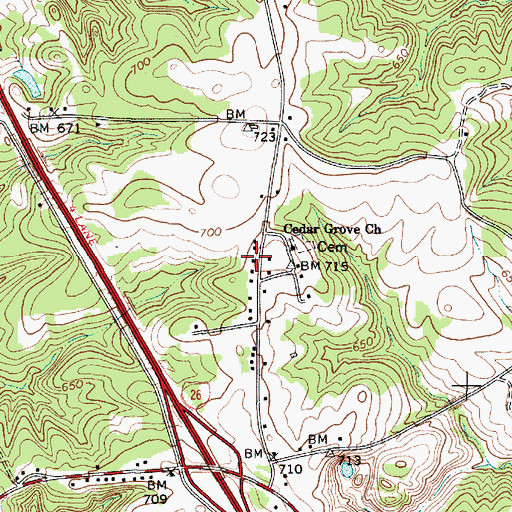 Topographic Map of Liberty Ridge School (historical), SC
