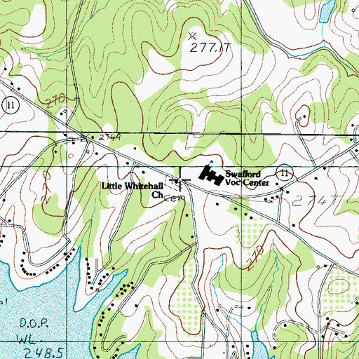 Topographic Map of Little Whitehall Church, SC