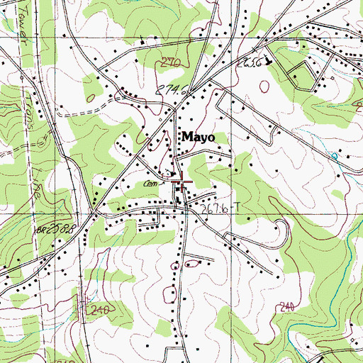 Topographic Map of Mayo Elementary School, SC