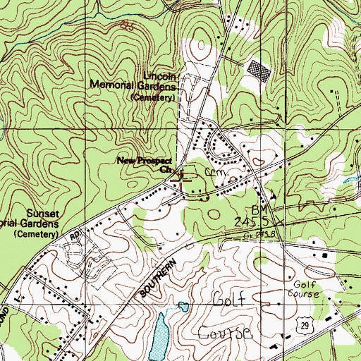 Topographic Map of McWhitner School (historical), SC