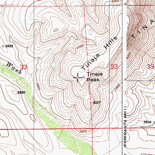 Topographic Map of Tinaja Peak, AZ
