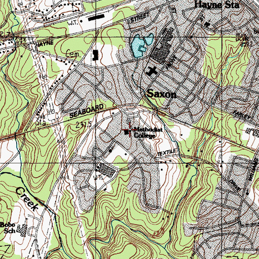 Topographic Map of Methodist College, SC