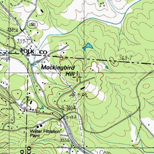 Topographic Map of Mockingbird Hill, SC