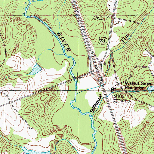 Topographic Map of Moores Bridge, SC