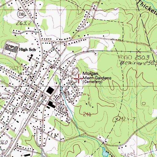 Topographic Map of Morgan Memorial Gardens, SC