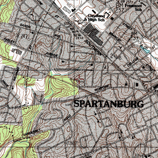 Topographic Map of Mount Nebo Baptist Church, SC