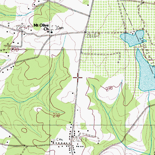 Topographic Map of Mount Olive View School (historical), SC