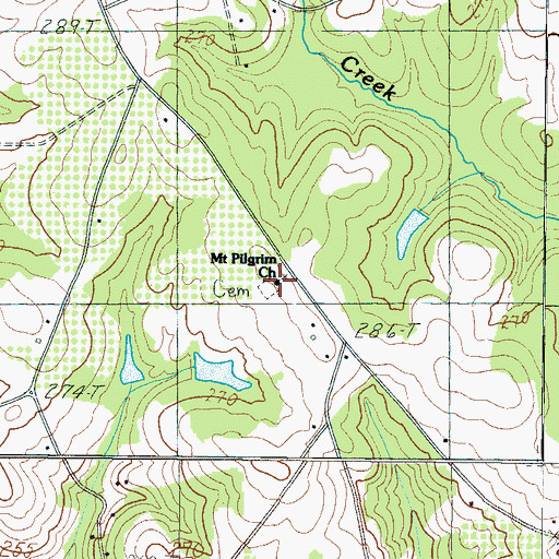 Topographic Map of Mount Pilgrim Church, SC
