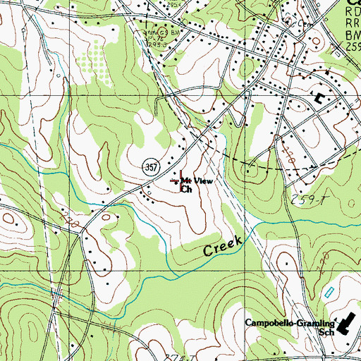 Topographic Map of Mount View Church, SC