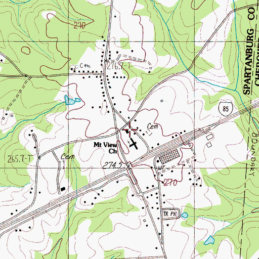Topographic Map of Mount View School (historical), SC