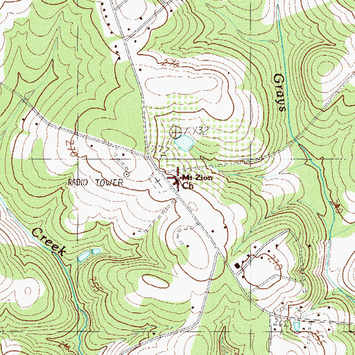 Topographic Map of Mount Zion Baptist Church, SC