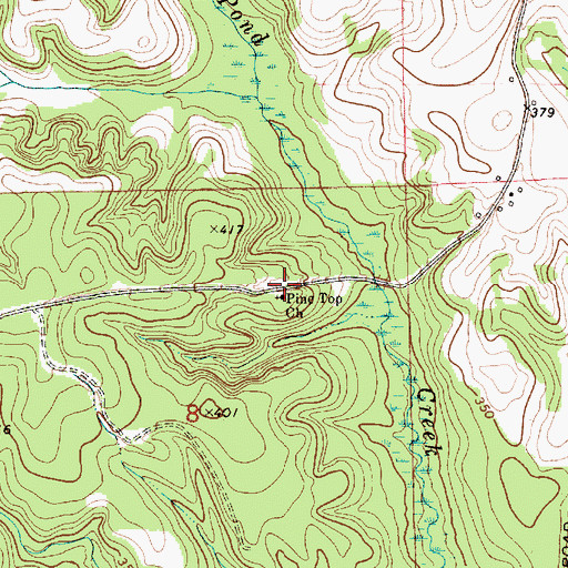 Topographic Map of Pine Top Church, AL