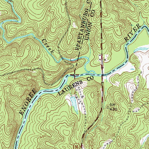 Topographic Map of Musgrove Bridge (historical), SC
