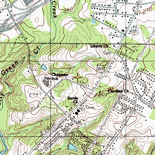 Topographic Map of Myles W Whitlock Junior High School, SC