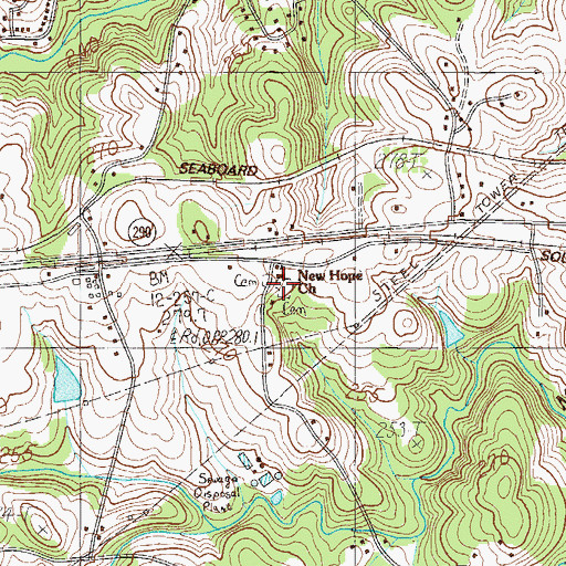 Topographic Map of New Hope Cemetery, SC