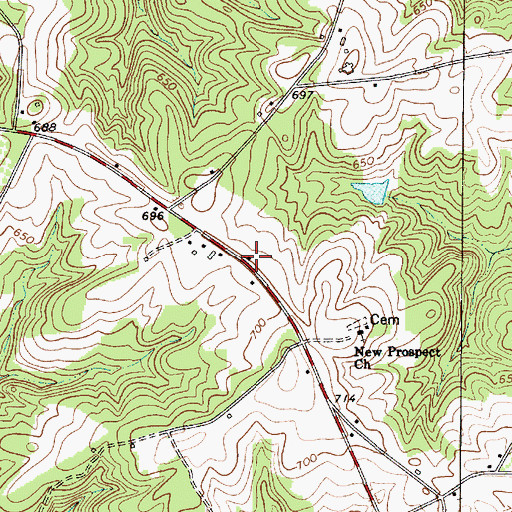 Topographic Map of New Prospect School (historical), SC