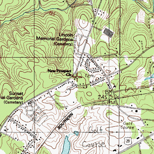 Topographic Map of New Prospect Church, SC