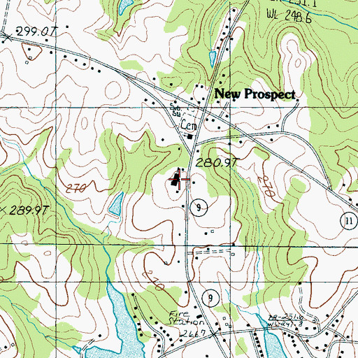 Topographic Map of New Prospect Elementary School, SC