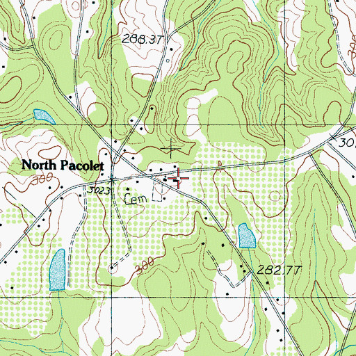 Topographic Map of North Pacolet School (historical), SC