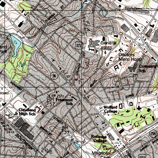 Topographic Map of Northland Shopping Center, SC