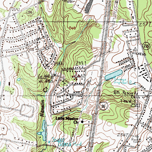 Topographic Map of Oak Forest, SC