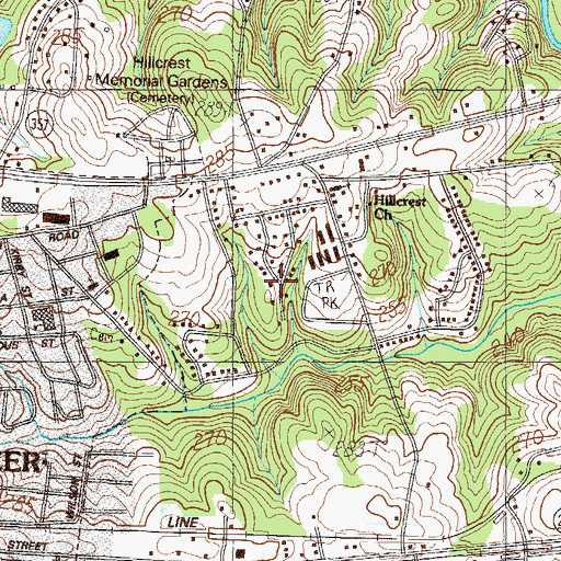 Topographic Map of Oakwood, SC