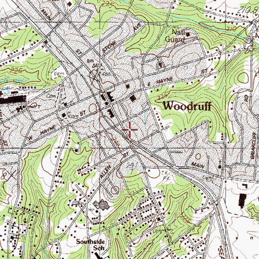Topographic Map of Patton Square Shopping Center, SC