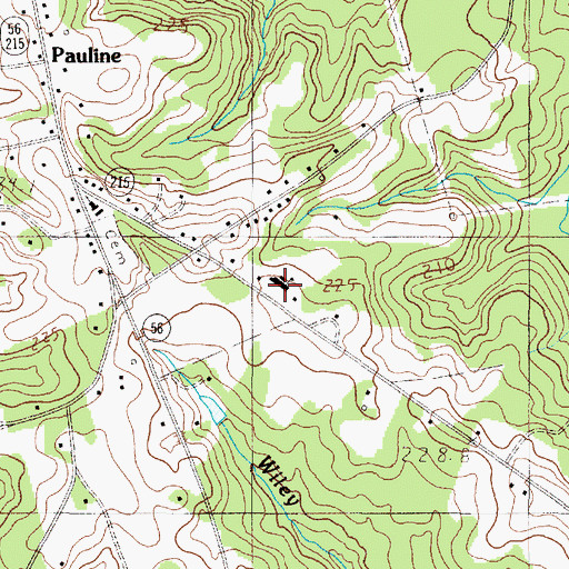 Topographic Map of Pauline-Glenn Springs Elementary School, SC