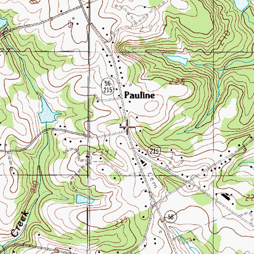 Topographic Map of Pauline Post Office, SC