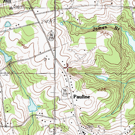 Topographic Map of Pauline School (historical), SC