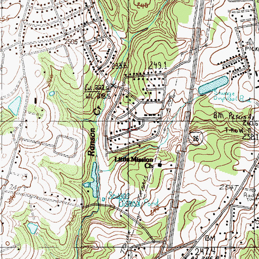 Topographic Map of Pebblebrook, SC
