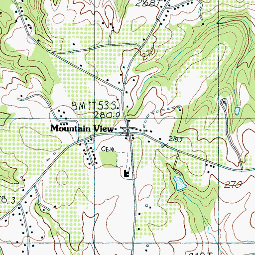 Topographic Map of Peru School (historical), SC