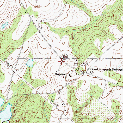 Topographic Map of Piney Hill School (historical), SC
