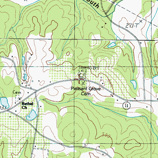 Topographic Map of Pleasant Grove School (historical), SC