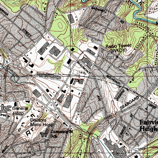 Topographic Map of Poppy Square Shopping Center, SC
