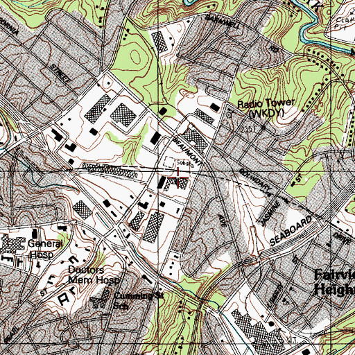 Topographic Map of Poppy Square Shopping Center, SC