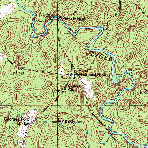 Topographic Map of Prices Post Office (historical), SC