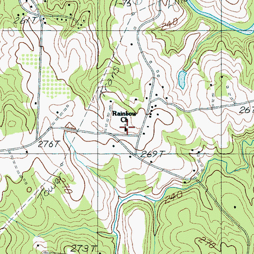 Topographic Map of Rainbow Church, SC