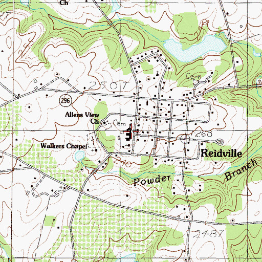 Topographic Map of Reidville Elementary School, SC
