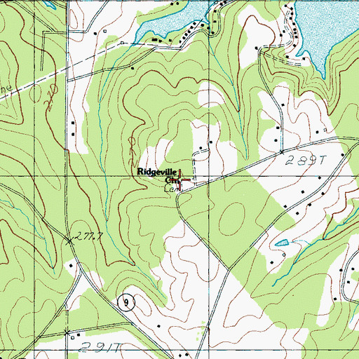 Topographic Map of Ridgeville Church, SC