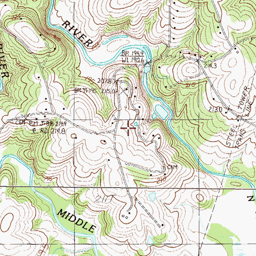 Topographic Map of River Edge, SC