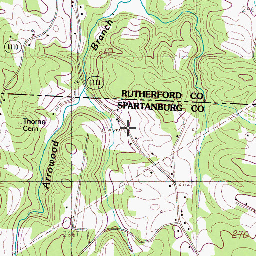 Topographic Map of Robbins Cemetery, SC