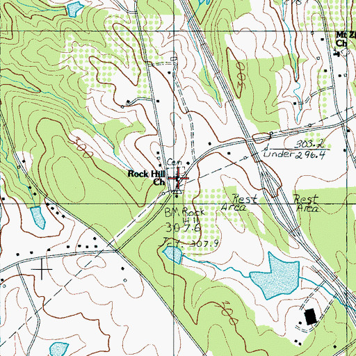 Topographic Map of Rock Hill School (historical), SC