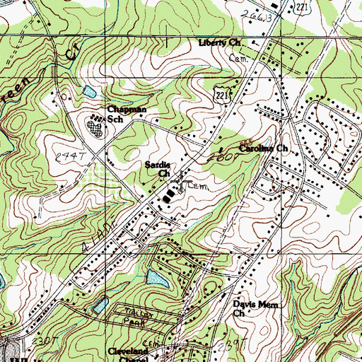 Topographic Map of Sardis Church, SC