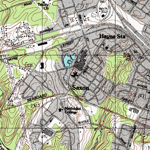 Topographic Map of Saxon School (historical), SC